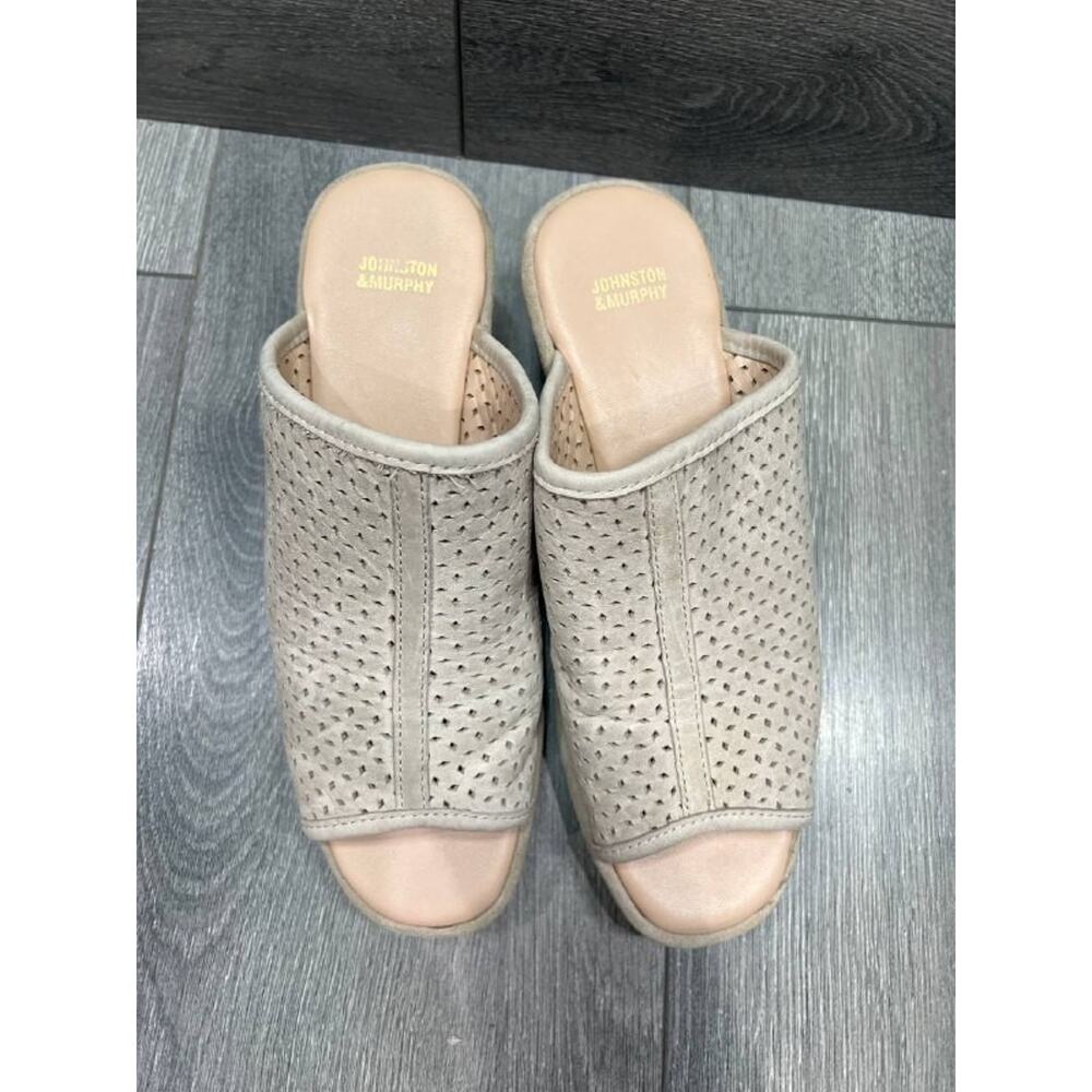 Johnson & Murphy cream perforated wedge slides Cream 8.5 Medium S000102 - Picture 4 of 11